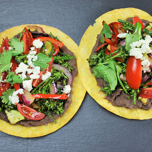 Roasted Vegetable & Bean Tostada