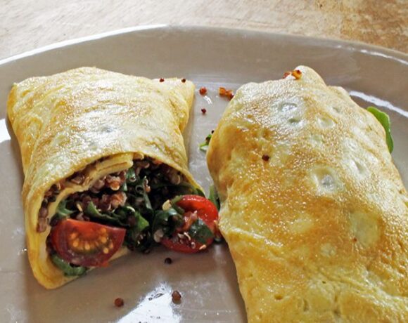 Quinoa, Vegetable, Egg Wrap "Burrito"