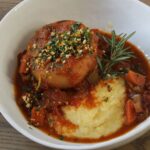 Turnip Osso Bucco with Creamy Polenta and Pistachio Gremolata